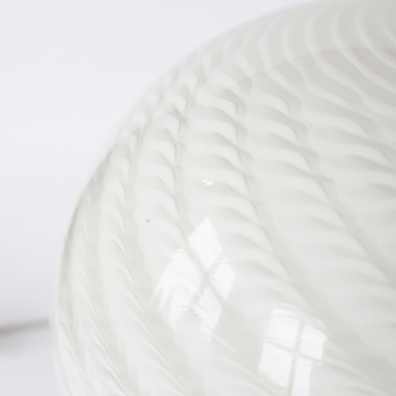 Image 1 of Round Glass Lamp with Swirl Pattern