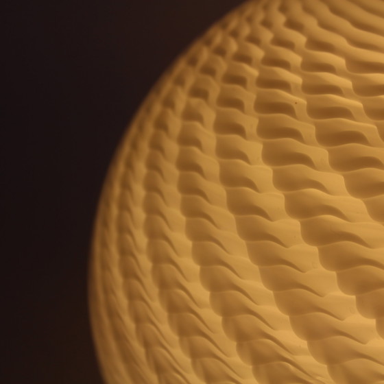 Image 1 of Round Glass Lamp with Swirl Pattern