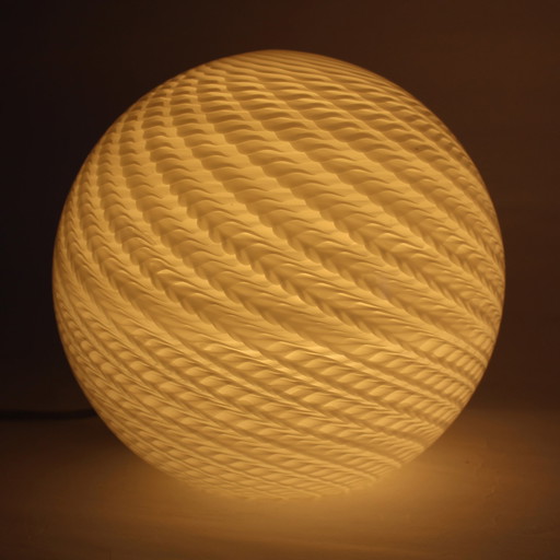 Round Glass Lamp with Swirl Pattern