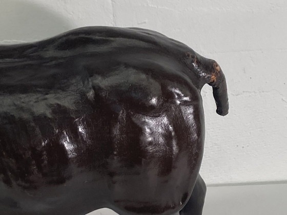 Image 1 of Mid - Century Leather Rhinoceros Statue, England