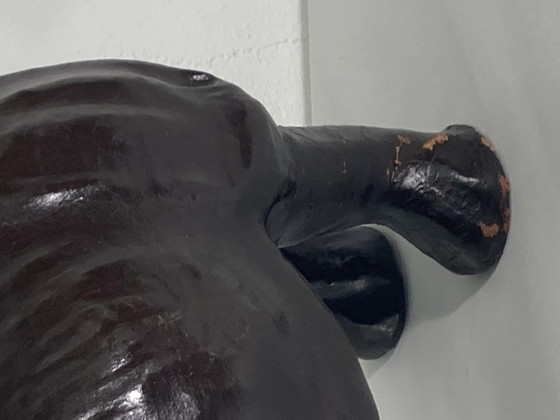 Image 1 of Mid - Century Leather Rhinoceros Statue, England