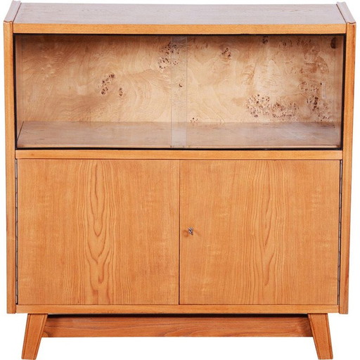 Vintage wooden display case, Czechoslovakia 1940