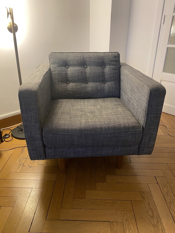 Image 1 of Fauteuil Gris En Tissu Ethnicraft Neuf N101