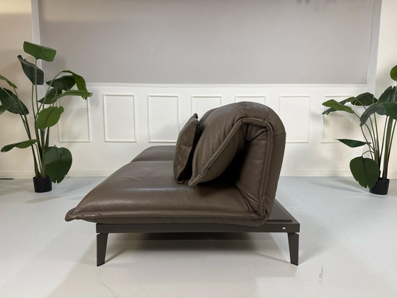 Image 1 of Sofá de diseño Rolf Benz Nova de cuero marrón con función de dormir, cama para invitados