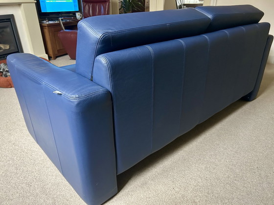 Image 1 of Framati Design 2-Seater Blue Leather Sofa