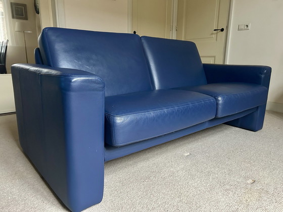 Image 1 of Framati Design 2-Seater Blue Leather Sofa