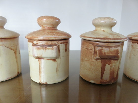 Image 1 of Series Of 6 Ceramic Spice Pots, Vallauris, France, 1960