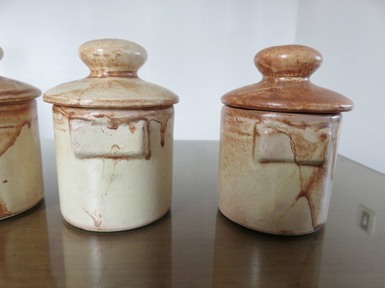 Image 1 of Series Of 6 Ceramic Spice Pots, Vallauris, France, 1960