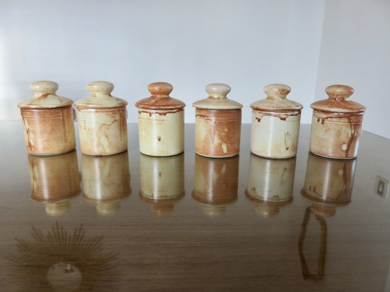 Image 1 of Series Of 6 Ceramic Spice Pots, Vallauris, France, 1960