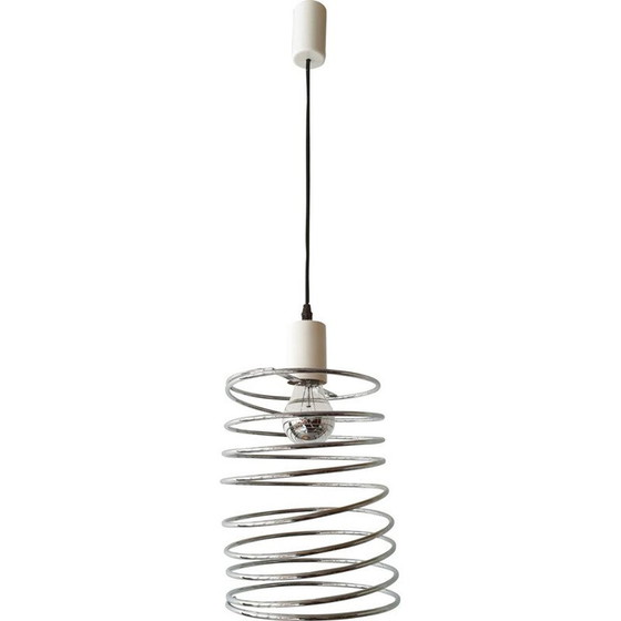 Image 1 of Lampada a sospensione vintage a molla 1970