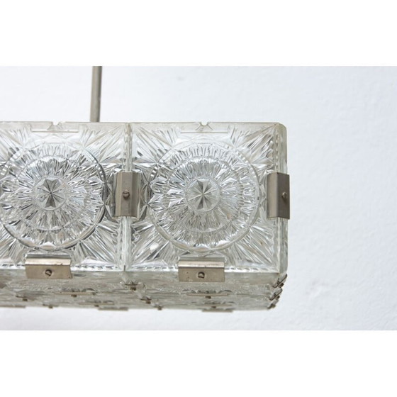 Image 1 of Vintage glass and chrome steel suspension by Kamenický Šenov, Czechoslovakia 1970