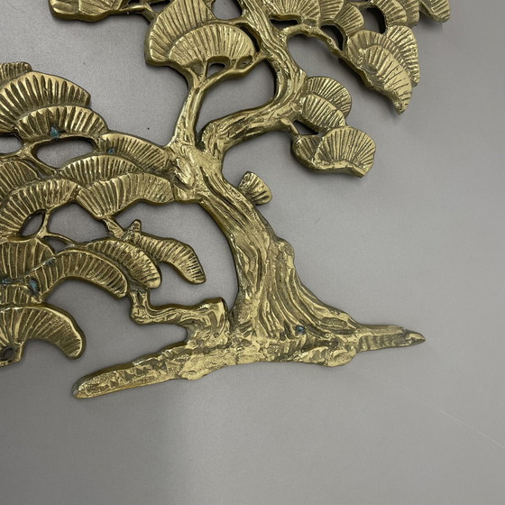 Image 1 of Vintage Modernist Brass Wall Object Decoration Sculpture Bonsai, Germany, 1960S