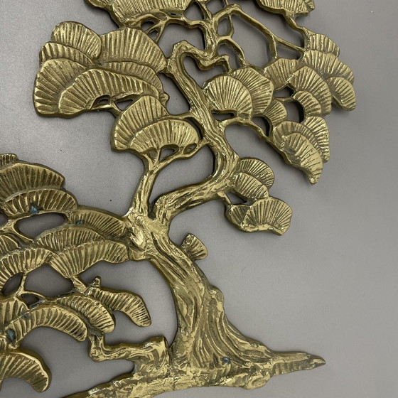 Image 1 of Vintage Modernist Brass Wall Object Decoration Sculpture Bonsai, Germany, 1960S