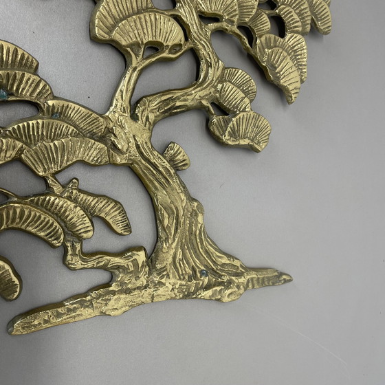 Image 1 of Vintage Modernist Brass Wall Object Decoration Sculpture Bonsai, Germany, 1960S
