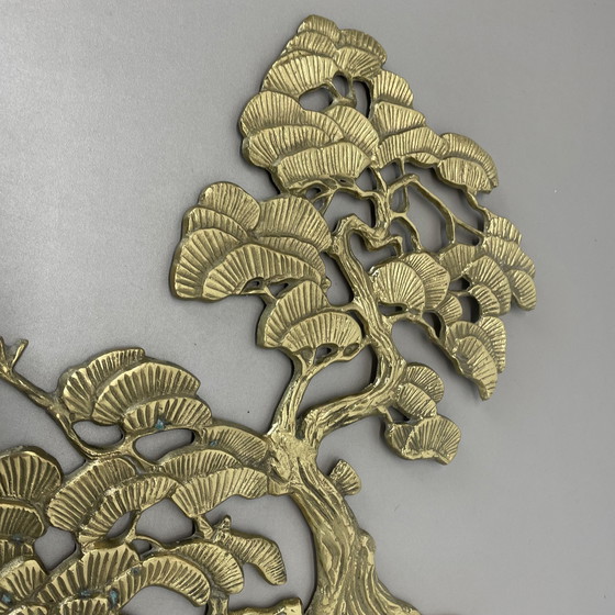 Image 1 of Vintage Modernist Brass Wall Object Decoration Sculpture Bonsai, Germany, 1960S
