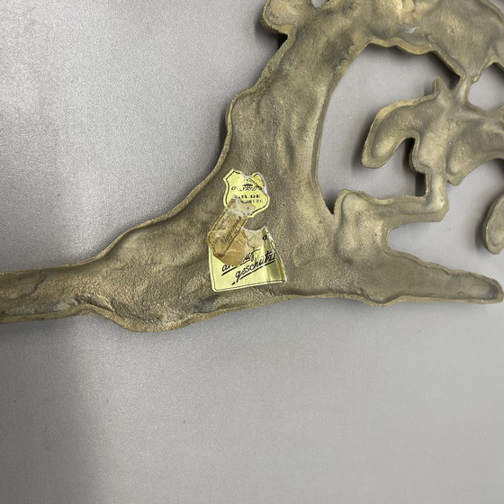 Image 1 of Vintage Modernist Brass Wall Object Decoration Sculpture Bonsai, Germany, 1960S
