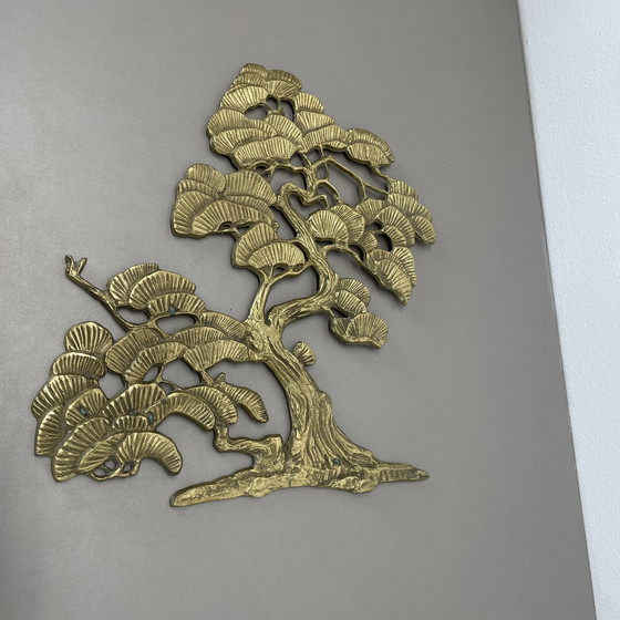 Image 1 of Vintage Modernist Brass Wall Object Decoration Sculpture Bonsai, Germany, 1960S