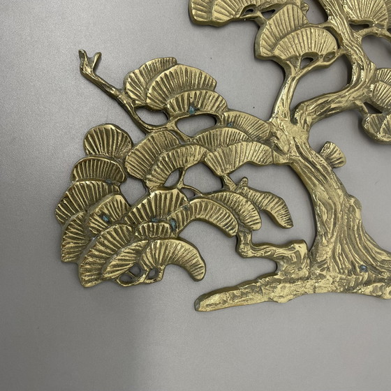 Image 1 of Vintage Modernist Brass Wall Object Decoration Sculpture Bonsai, Germany, 1960S