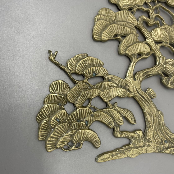 Image 1 of Vintage Modernist Brass Wall Object Decoration Sculpture Bonsai, Germany, 1960S