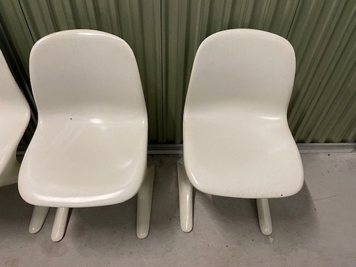 5 Chairs Set Original Kangaroo Z Ernst Moeckl Horn Collection White Baydur