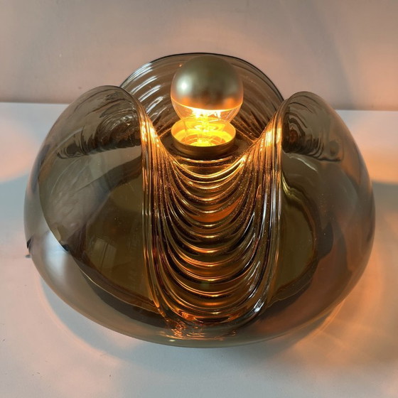 Image 1 of Peill & Putzler Wall Ceiling Lamp Futura 32Cm Ø - Space Age, Smoked Glass