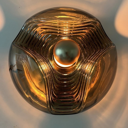 Peill & Putzler Wall Ceiling Lamp Futura 32Cm Ø - Space Age, Smoked Glass