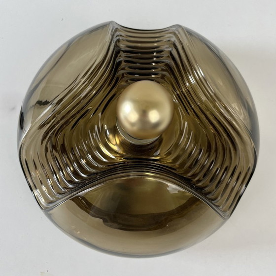 Image 1 of Peill & Putzler Wall Ceiling Lamp Futura 32Cm Ø - Space Age, Smoked Glass