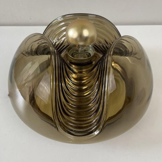 Image 1 of Peill & Putzler Wall Ceiling Lamp Futura 32Cm Ø - Space Age, Smoked Glass