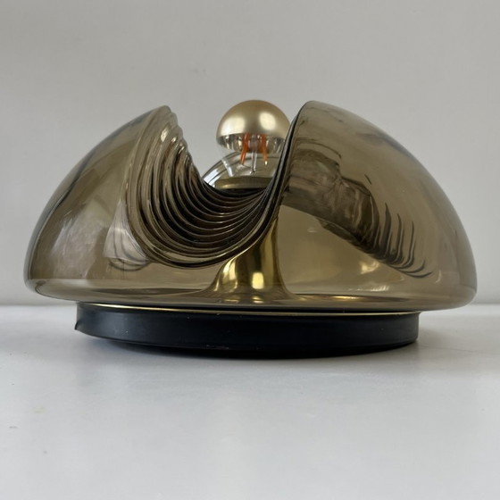 Image 1 of Peill & Putzler Wall Ceiling Lamp Futura 32Cm Ø - Space Age, Smoked Glass