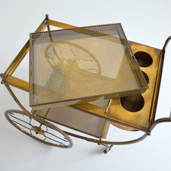 Image 1 of Vintage brass and glass serving cart by Josef Frank for Svenskt Tenn, Sweden