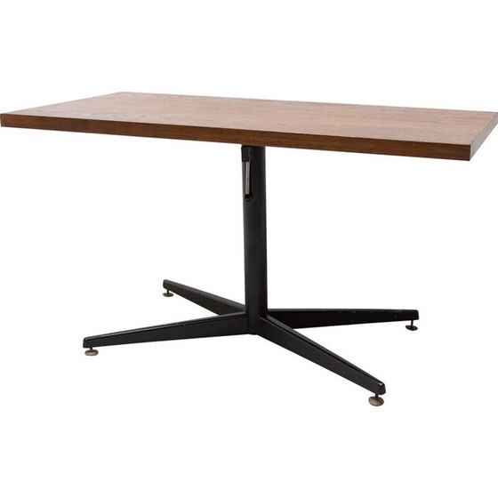 Image 1 of Mesa de centro ajustable vintage con chapa de madera, Checoslovaquia, 1970