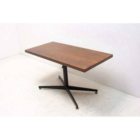 Image 1 of Mesa de centro ajustable vintage con chapa de madera, Checoslovaquia, 1970