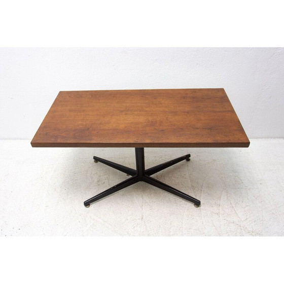 Image 1 of Mesa de centro ajustable vintage con chapa de madera, Checoslovaquia, 1970