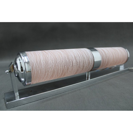 Image 1 of Lampada da parete vintage Bauhaus in vetro rosa, Cecoslovacchia 1930