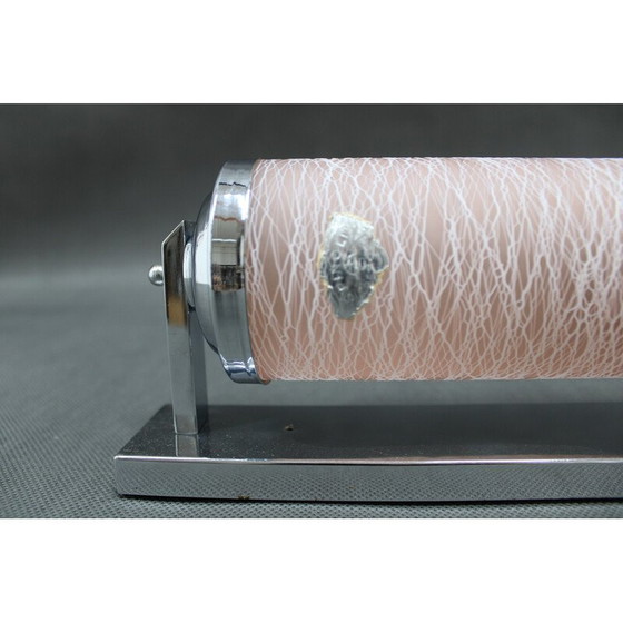 Image 1 of Lampada da parete vintage Bauhaus in vetro rosa, Cecoslovacchia 1930