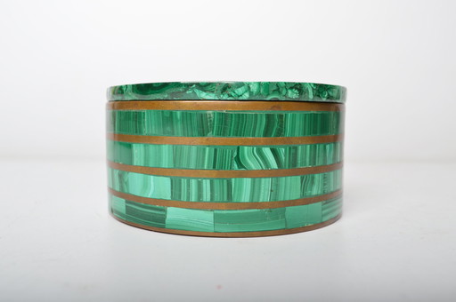 Vintage Malachite & Brass Box