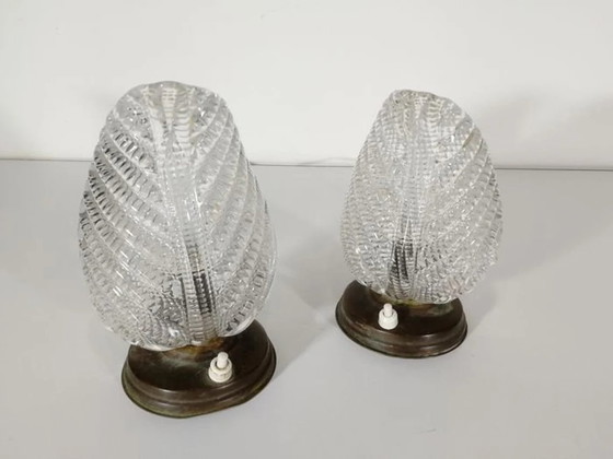 Image 1 of Moderno di metà secolo, Art Déco, Art Nouveau, Lampade da camera da letto, Vetro di Murano, Seguso, Ottone, Vintage di lusso, Mo