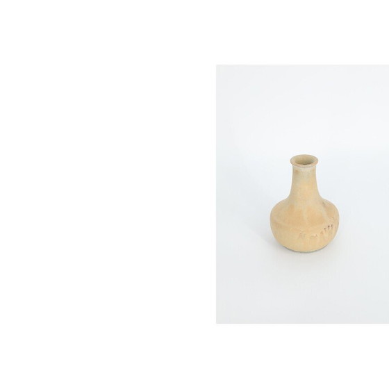 Image 1 of Vintage sand brown stoneware collectible vase by Gunnar Borg for Höganäs Ceramics, Sweden 1960