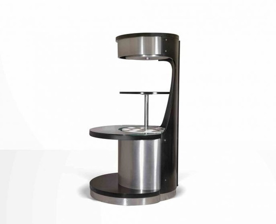 Image 1 of Mid-Century Motorized Bar by Willy Rizzo, Wood Metal and Glass, Italy, 1970s