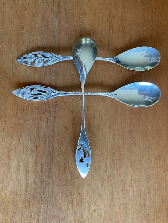 Image 1 of Silver Art Deco coffee spoons