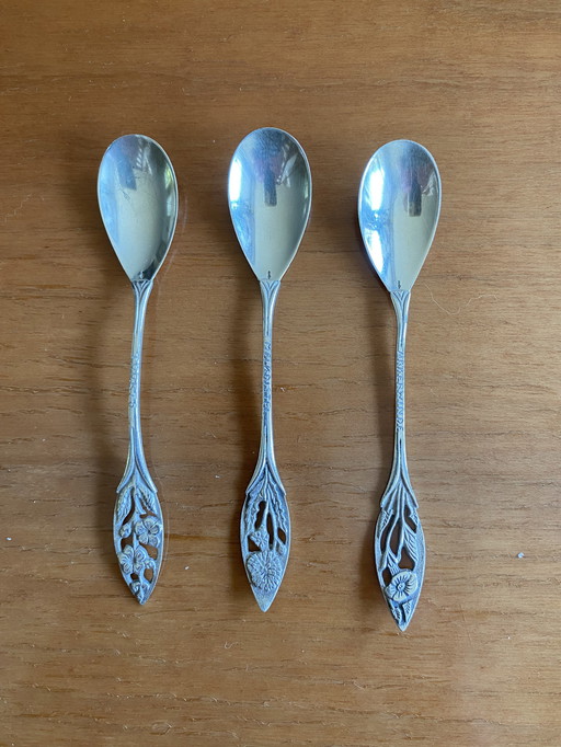 Silver Art Deco coffee spoons