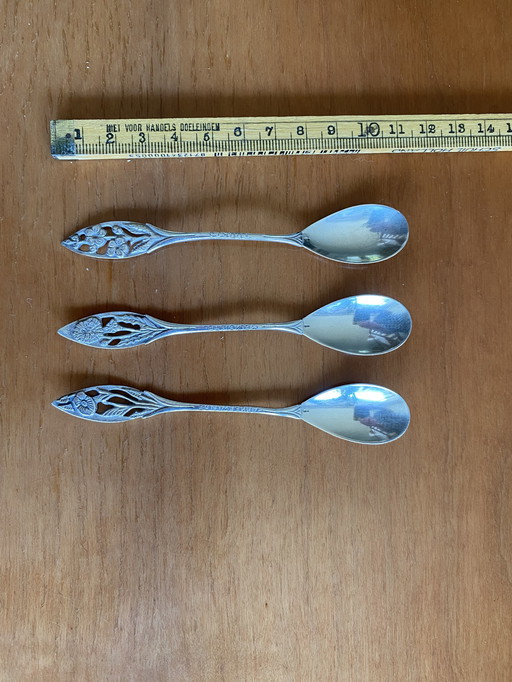 Silver Art Deco coffee spoons