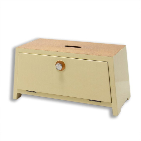 Image 1 of Vintage shoe cabinet in varnished spruce wood and chrome, Czechoslovakia 1960s