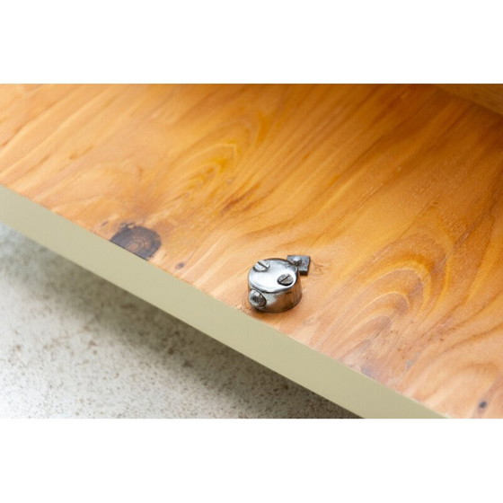 Image 1 of Vintage shoe cabinet in varnished spruce wood and chrome, Czechoslovakia 1960s