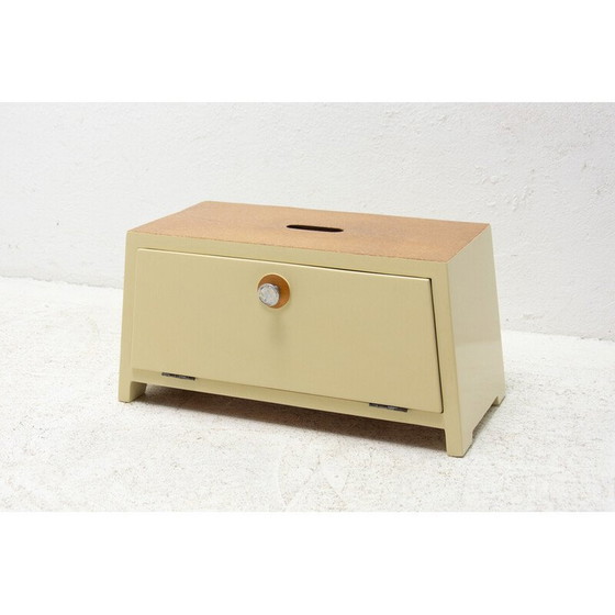 Image 1 of Vintage shoe cabinet in varnished spruce wood and chrome, Czechoslovakia 1960s