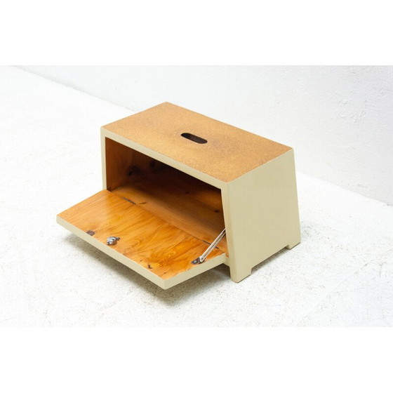 Image 1 of Vintage shoe cabinet in varnished spruce wood and chrome, Czechoslovakia 1960s