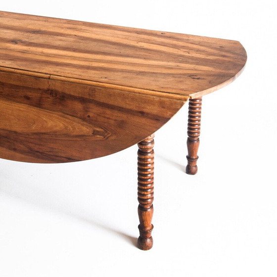 Image 1 of Vintage flap table in solid waxed cherry wood, France 1960