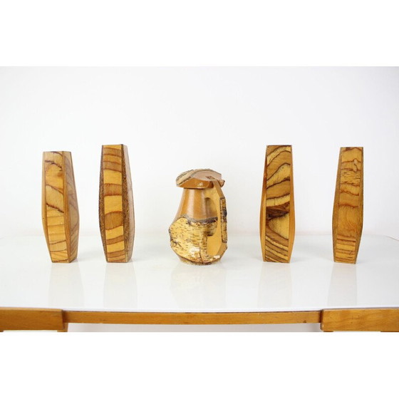 Image 1 of Vintage handmade wooden objects, Czechoslovakia 1950