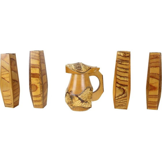 Image 1 of Vintage handmade wooden objects, Czechoslovakia 1950