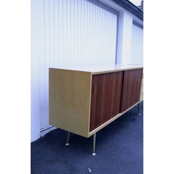 Image 1 of Sideboard with vintage rosewood doors and brass legs, 1950